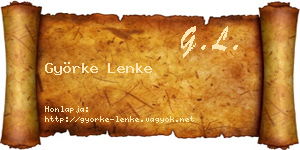 Györke Lenke névjegykártya
